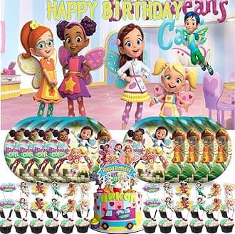 Butterbean's Cafe Party Supplies Birthday Decorations Plates Banner Kids Cake Toppers Set Decorations Decor