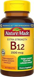 Nature Made Extra Strength Vitamin B12 2500 mcg Tablets, 60 Count for Metabolic Health