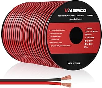 16 Gauge Automotive Wire - 100FT 2 Conductor Red Black 12V/24V DC Cable for LED Strips, RC Car, Speaker