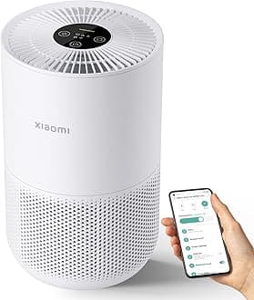 Xiaomi Mi Air Purifier 4 Compact, True HEPA H13 3-Stage Filter System Removes 99.97% of Pollutants as small as 0.3 microns, Smart Home Integration, Whisper Quiet, Just 0.9KW/day, OLED Touch Display