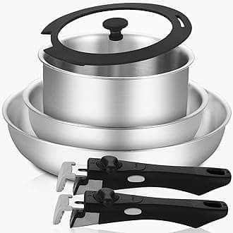 Inqibee Tri-Ply Stainless Steel Cookware Set with Detachable Handle, Removable Handle Pots and Pans Set 6pcs, Induction Kitchen Cooking Set for Home & RV Camping, Dishwasher and Oven Safe