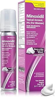 Minoxidil for Women, 2.11 Oz (2 Months Supply) Clinically Proven to Regrow Hair, Topical Aerosol Foam 5%, Hair Thinning Treatment