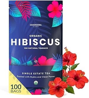 Organic Hibiscus Tea -100 Tea Bags | Organic Herbal Tea From Single Origin | Eco-Friendly Tea Bags | Non-GMO Caffeine Free Tea With Zero Sugar | Cederberg Tea Company