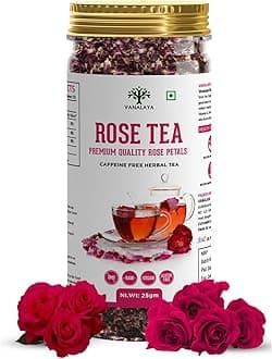 Vanalaya Rose Tea For Glowing Skin, Weight loss Made with 100% Natural Rose Petals 30g