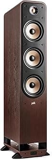 Polk Signature Elite ES60 Tower Speaker - Hi-Res Audio Certified, Dolby Atmos & DTS:X Compatible, 1" Tweeter & Three 6.5" Woofers, Power Port Technology for Effortless Bass, Contemporary Walnut
