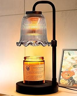 Candle Warmer Lamp with Timer Dimmer: 3 Timing Mode, 35W Safety Anti-Scalding, 4 Level Dimming Romantic Night - Wax Warmer for Scented Wax for Home Decor Gifts