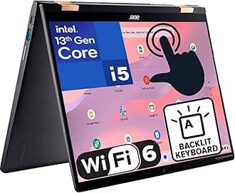 Acer Chromebook Spin 714 14" Touchscreen FHD+ 2-in-1 Laptop, 13th Gen Intel 10-Core i5-1335U (Beat i7-1270P), 8GB LPDDR4X RAM, 256GB PCIe SSD, WiFi 6, Bluetooth 5.2, Backlit Keyboard, Chrome OS, BROAG