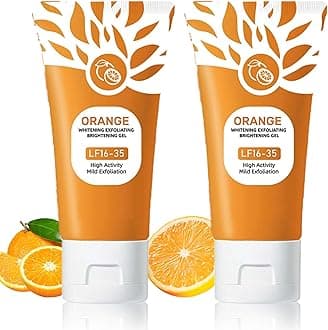 2PC Sheghy Orange Exfoliante Gel Scrub,Skin Care Scrub Peeling Gel for Face and Body,Deep Cleansing Moisturizing Facial Exfoliator gel,Orange Gentle Exfoliating for Pore Cleansing and Tightening