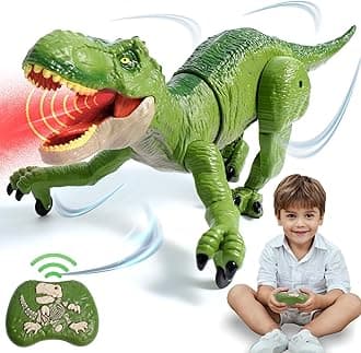 Remote Control Dinosaur Toys for Kids 3-12,Electronic RC Robot Dinosaur with Spray & Light & Roar & Rechargeable,Realistic Walking T-Rex Toys Birthday Gift for Boys 3-5 4-7 8-12 Year Old
