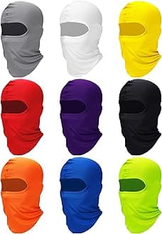 Zhanmai 9 Pieces Ski Mask for Men Full Face Cover UV Sun Protection Face Mask Balaclava Mask for Outdoor Motorcycle Cycling, Multicolor, 0-4