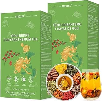 Goji Berry Chrysanthemum Tea for Liver Health, Dandelion Wolfberry Tea Bags, 8 Excellent Raw Material Formulas, Liver Cleanse & Detox Herbal Tea Bags, Vegan, Sugar-Free & Caffeine-Free (2BOX (30Bag))
