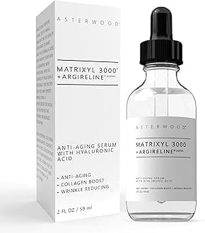 Asterwood Matrixyl 3000 + Argireline Serum with Hyaluronic Acid - Anti-Aging, Wrinkle Reducing, Collagen Boosting - Fragrance-Free - 2 Fl Oz