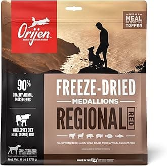 Grain Free High Protein Freeze Dried Dog Food & Topper Regional Red Recipe 6oz Bag
