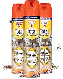 Total Indoor Insect Killer – Knockdown Action for Indoor Flying & Crawling Insects – Low Odour, Stain-Free Bug Spray - Suitable for Home Use - 300ml X3 Pack