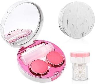 Lasiyanor Contact Lens Travel Kit with Cleaner Washer, Portable Contact Box with Mirror Tweezers Remover Tool Solution Bottle for Daily Outdoor