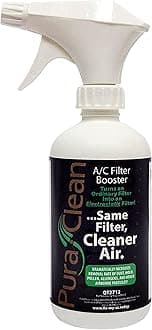 QwikProducts PuraClean Air Filter Spray Cleaner, Improve Air Filtration Helps Remove Air Pollutants, Dust, and Debris, Increases Capture in Air Filter for Cleaner Air, 12 Ounces