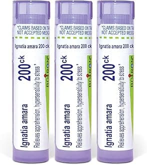 Boiron Ignatia Amara 200ck Homeopathic Medicine for Apprehension, Hypersensitivity to Stress - Pack of 3 (240 Pellets)