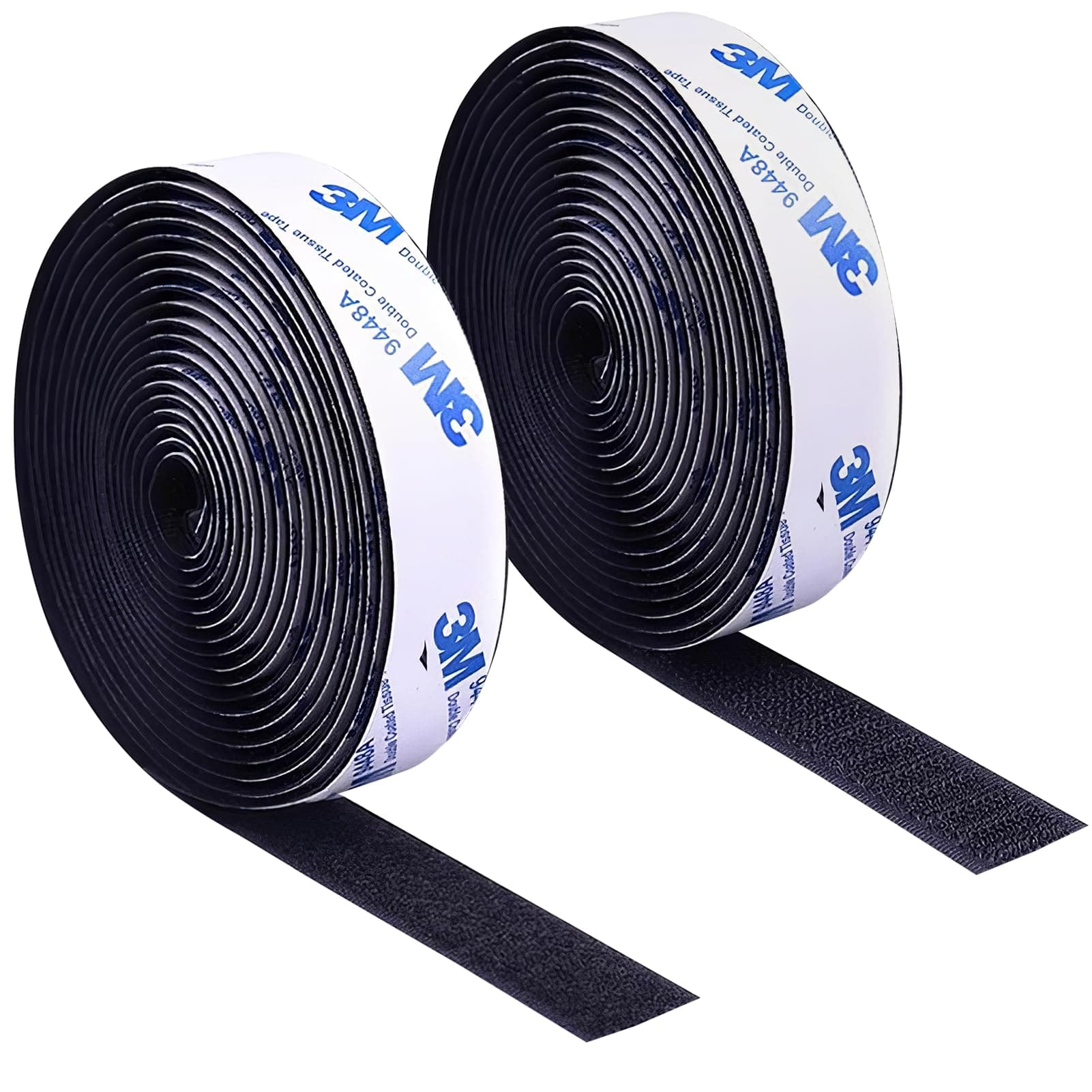 3M Hook and Loop Tape, Double Sided Stick On Roll for Car Mat Sofa Seat Cushion Carpet Small Ornaments, Self Adhesive Strong Glue Sticky Back Hook Strips - Multipurpose Fixing Solution (3m*20mm)