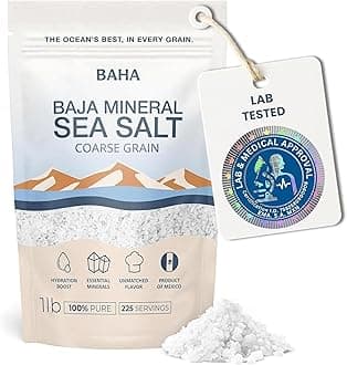 BAHA - Baja Mineral Sea Salt | Original Natural Grain Baha Mineral Gold Salt from Sea of Cortez | Low Sodium & Mineral | For Cooking, Plating and Hydration | For Grinding | 0.5 kg Bag
