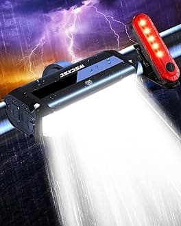 Bright Bike Light for Night Riding, USB Rechargeable Bicycle Light, Bicycle Headlight Set, Daytime Running Light, Waterproof Bike Headlight and Taillight for Adult Kid Mountain MTB Off-Road Cycling