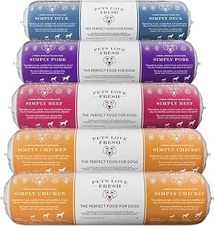 Healthy & Tasty Fresh Dog Food by Pets Love Fresh - 100% Natural - Real British Meat - Zero Preservatives - Variety Pack - Chicken, Pork, Beef & Duck (8 x 1kg chub rolls)