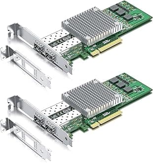 10Gtek 10Gb PCI-E NIC Network Card, with Broadcom BCM57810S Chipset, Dual SFP+ Port, PCI Express Ethernet LAN Adapter Support Windows Server/Windows/Linux/VMware, 2-Pack