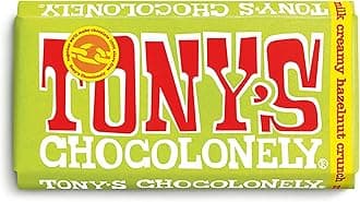 Tony's Chocolonely Belgian Fairtrade Milk Chocolate with Hazelnut, 6.35 oz ℮ 180 g