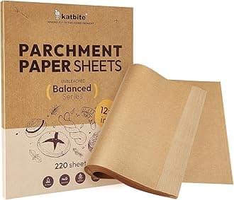 220 Pcs Parchment Paper Sheets, 12x16 Inches Unbleached Baking Paper Non-Stick for Gently Baking, Pre-cut Parchment Paper Suitable for Baking, Cooking,Air Fryer [Balanced Series]