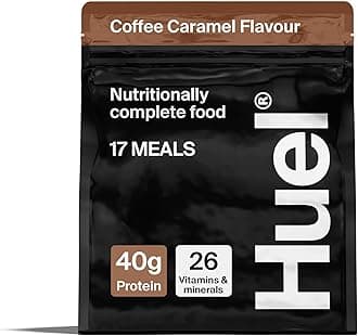 – Black Edition High Protein Complete Meal Replacement, 17 Meals, Coffee Caramel Flavour, 40g of Protein Per Serving, Ready Meals, Vegan Protein Powder, Gluten-Free, Non-GMO