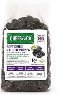 CHEFS & CO Soft Dried Prunes (pitted) | Whole Dried Fruits | Healthy Snack | Vegan & Vitamins Retained | Unsorbated | No Added Sugar (NATURAL, 750 g (Pack of 1))