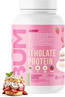 RAW Whey Isolate Protein Powder, Strawberry Bumcake - 100% Grass-Fed Sports Nutrition Protein Powder for Muscle Growth & Recovery - Low-Fat, Low Carb, Naturally Flavored & Sweetened - 25 Servings …