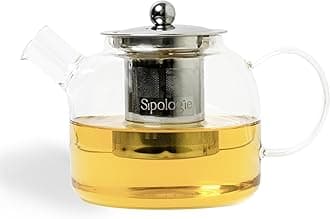Inspire Glass Tea Pot with Infuser I Loose Leaf Tea Maker Kettle I Stovetop Safe Heat Resistant Borosilicate Glass Teapot with Fine Mesh Stainless-Steel Infuser and Lid, 900ml