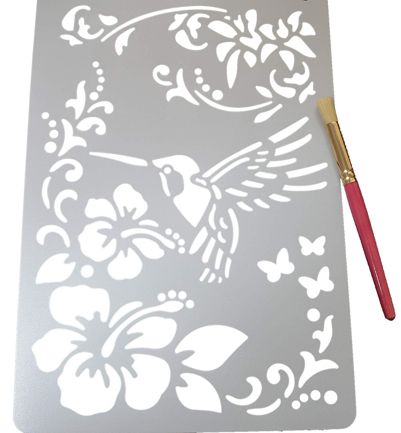 Wall Stencil with Stencil Brush No.2