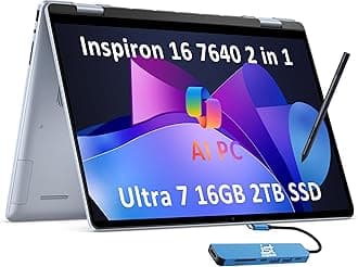Dell Inspiron 16 7640 2-in-1 Laptop (16" Fhd+ Touchscreen, Intel Ultra 7 155h, 16gb Ram, 2tb ssd, Ist Stylus & Hub) for Creator, Designer, Win 11 Pro