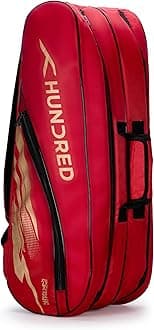 Hundred Cosmogear Badminton Kit-bag | Double Zipper | Bag with Front Zipper Pocket | Material: Polyester | Padded Back Straps | Easy-Carry Handle