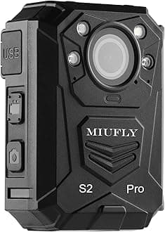 MIUFLY S2 PRO 2K Voice Control Camera, Wearable Camera with Night Vision, GPS, Built in 128G Memory