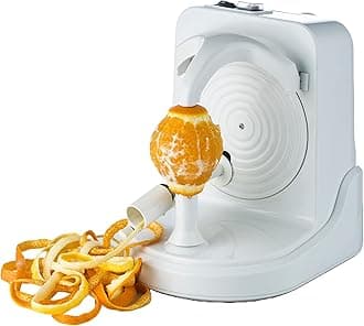Pelamatic Orange Peeler Basic - Fruit and Vegetable Peeler That Peels Potato, Apple, Lemon, Peaches, Plums... Durable Stainless Blade, Automatic Machine for Kitchen. Quick, Effcient and Easy to Use