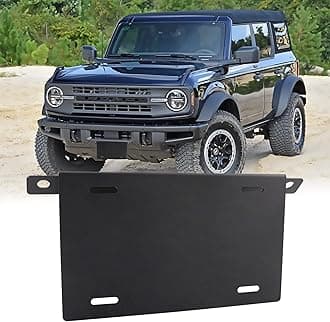 Front License Plate Bracket for Ford Bronco, Steel License Plate Mounting Holder Front License Plate Frame Compatible with 2021 2022 2023 2024 Ford Bronco, Black