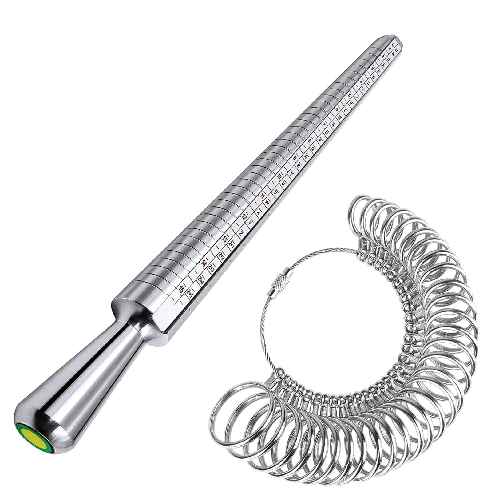 Ring Sizer UK Ring Measurement Tool, UK Sizes Finger Ring Size Measure, Aluminum Ring Measure Tools Set Jewelry Tool Ring Measure Rings Size A-Z Metal Steel For Men Women