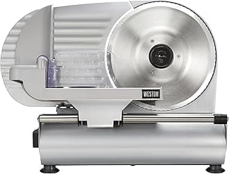 Weston Electric Meat Cutting Machine, Deli & Food Slicer, Adjustable Slice Thickness, Non-Slip Suction Feet, Removable 9” Stainless Steel Blade, Easy to Clean