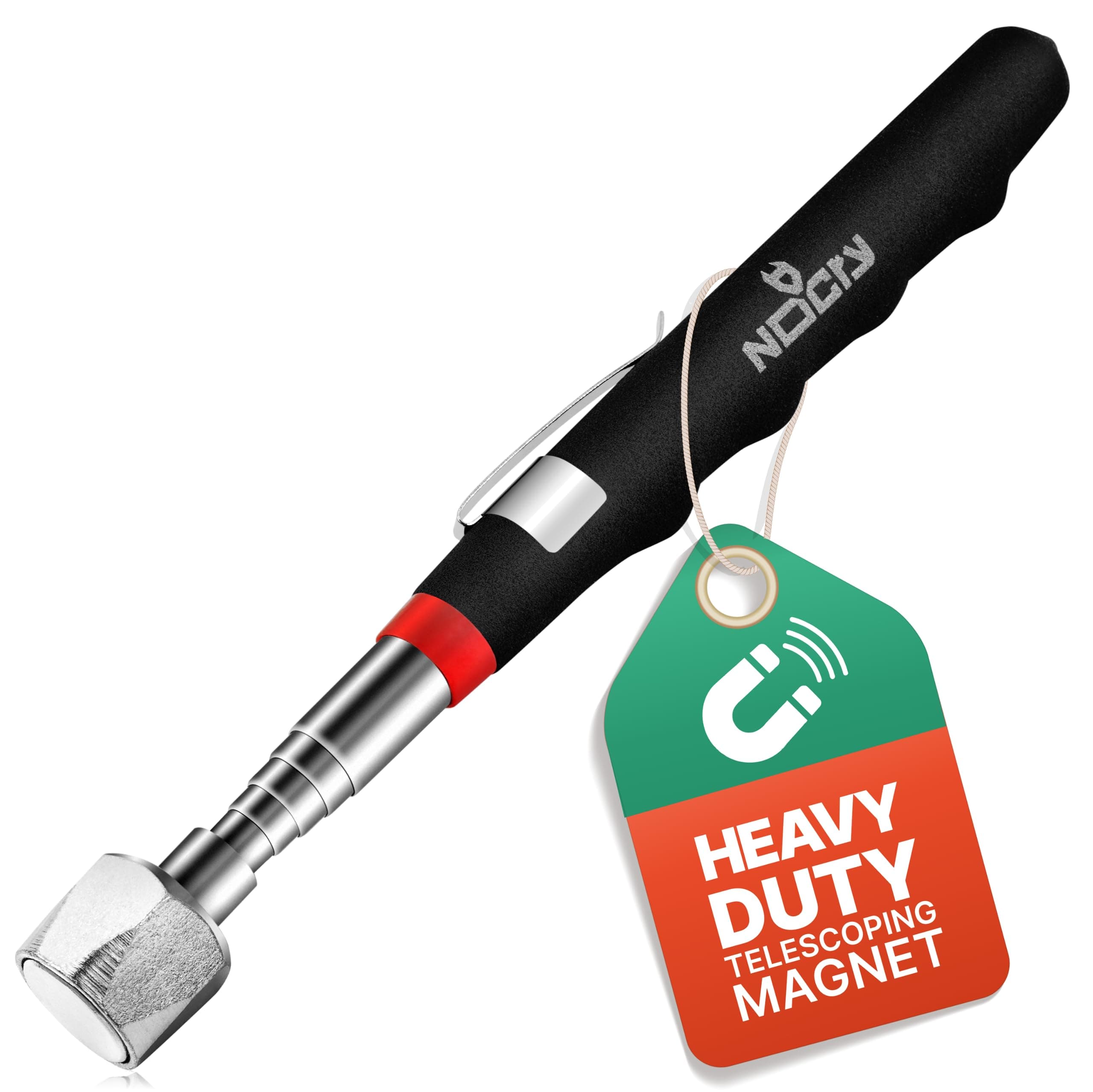 Telescoping Magnetic Pickup Tool with an Extra Strong 25lb Pull Force — Stainless Steel Magnet Stick Extendable up to 30in; Non-Slip Rubber Handle; Rust Proof and Corrosion Resistant