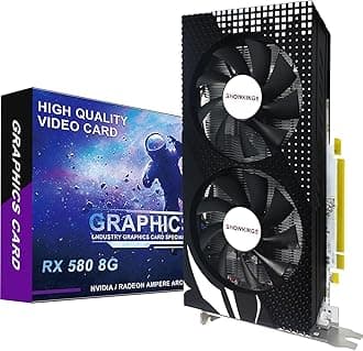 Radeon RX 580 8GB Graphics Card, 256Bit 2048SP GDDR5 AMD Video Card for Pc Gaming, DP HDMI DVI-Output, PCI Express 3.0 with Dual Fan for Office and Gaming