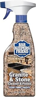 Bar Keepers Friend Granite & Stone Cleaner & Polish (25.4 oz) Granite Cleaner for Use on Natural, Manufactured & Polished Stone, Quartz, Silestone, Soapstone, Marble - Countertop Cleaner & Polish (1)