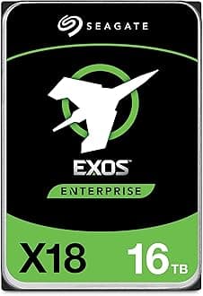 Seagate Exos X18 16TB Enterprise HDD - CMR 3.5 Inch Hyperscale SATA 6Gb/s, 7200 RPM, 512e and 4Kn FastFormat, Low Latency with Enhanced Caching (Renewed)