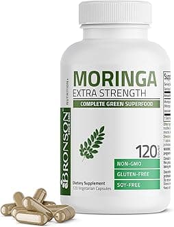 Bronson Moringa 5000 mg Extra High Potency Energizing Superfood Antioxidant, 120 Vegetarian Capsules