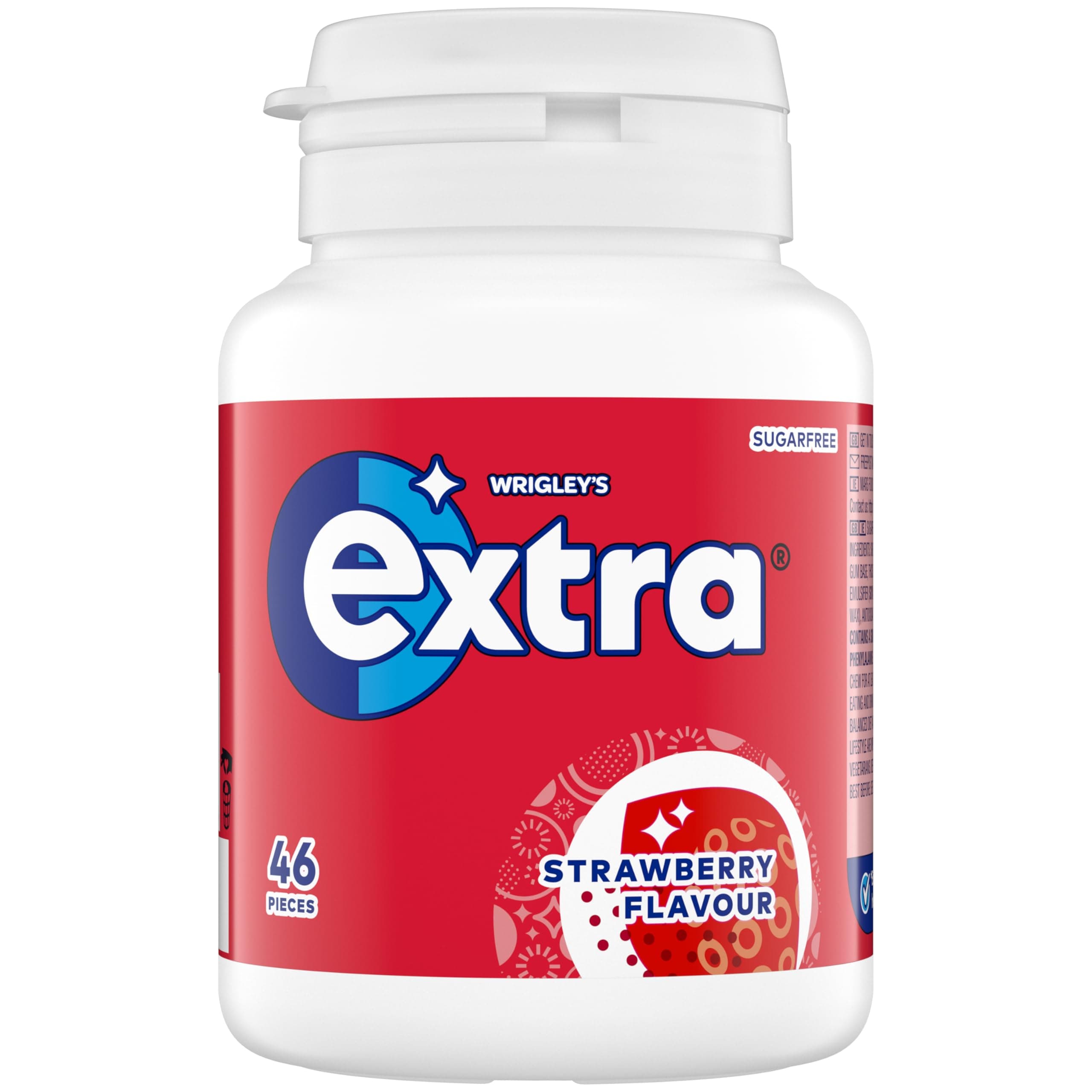 Extra Chewing Gum Bottle Sugar Free, Strawberry Flavour, 46 Pieces