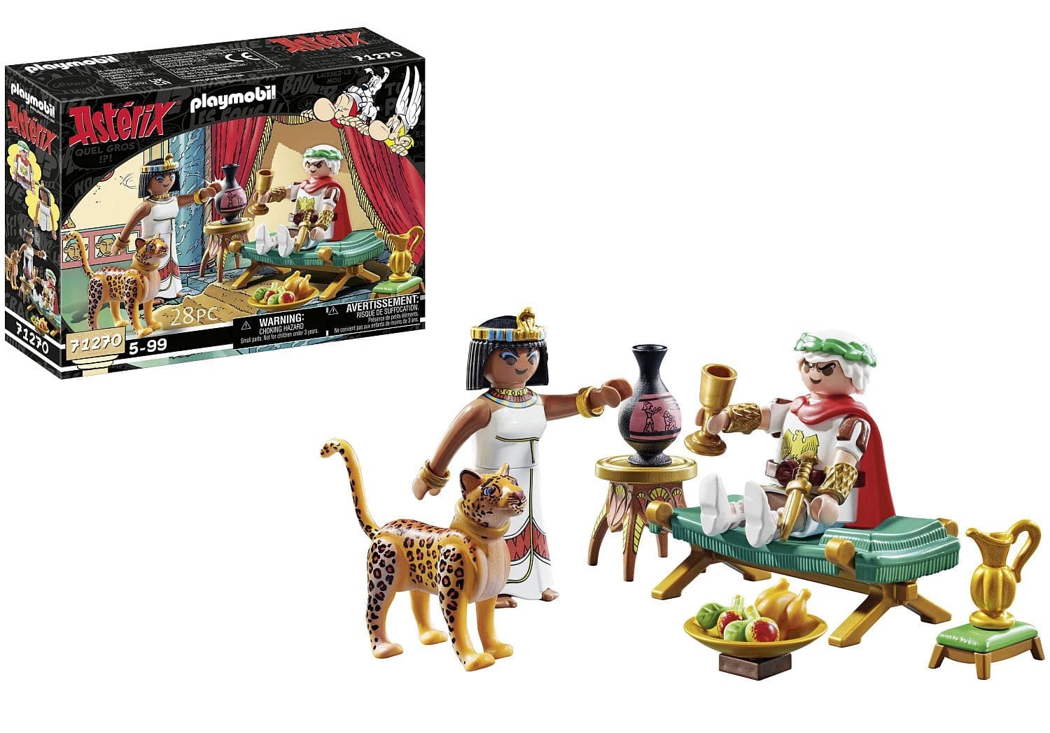 Playmobil 71270 Asterix: Caesar & Cleopatra, Caesar & Cleopatra with leopard, collection play figures, asterix collectors and fans, fun imaginative role play, playsets suitable for children ages 5+