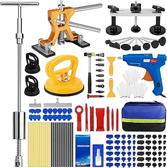 Car Dent Puller Kit,Paintless Dent Removal Kit,Car Dent Repair Kit with Slide Hammer 2 in 1 T-bar, Bridge Puller,Golden Lifter,Dent Remover Tool for Car Hail Damage DIY Repair