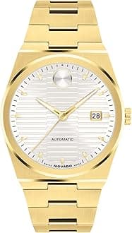 Movado Bold Quest Men's Luxury Automatic Watch - Swiss Self-Winding Movement, Stainless Steel Bracelet, Water Resistance 50 Meters (5ATM) - Classic Timepiece - Gift for Him - 39mm