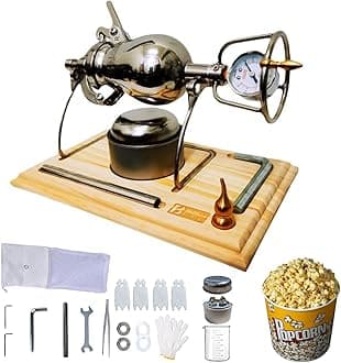 Hand Popcorn Maker Popcorn Machine Hand Popcorn Cannon 304 Stainless Steel Popcorn Machine Home Retro High Pressure Popcorn Maker, Puffed Rice Maker for Home Party (400ml)